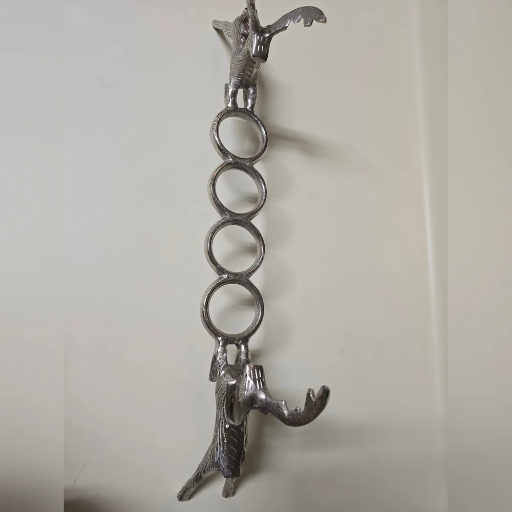 Vintage Stag Silver Plated Deer Candle Holder Rustic Cabin Centerpiece Reindeer